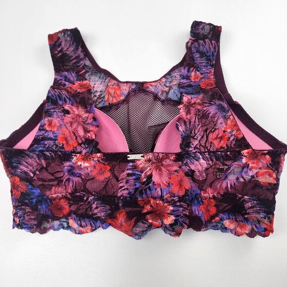 PINK Victoria’s Secret Very Sexy Floral Mesh Lace Bralette Size Medium - Picture 5 of 12
